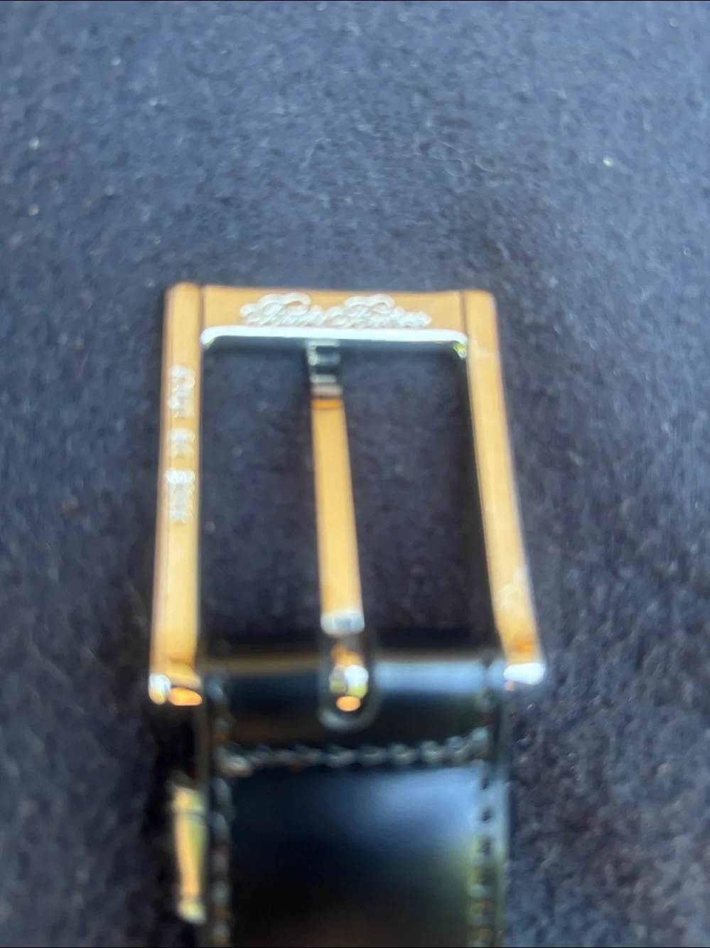 Brooks Brothers Tan Leather Dress Belt with Embossed Logo